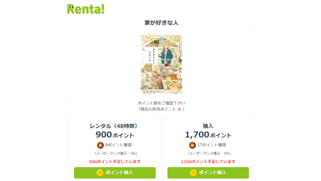 『家が好きな人』を「Renta！」でレンタルしたらいくら？