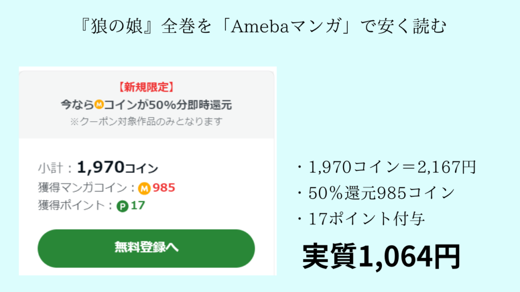 『狼の娘』全巻を「Amebaマンガ」で安く読む